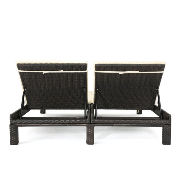 Latitude Run® Jarrick Wicker Double Reclining Chaise Lounge with